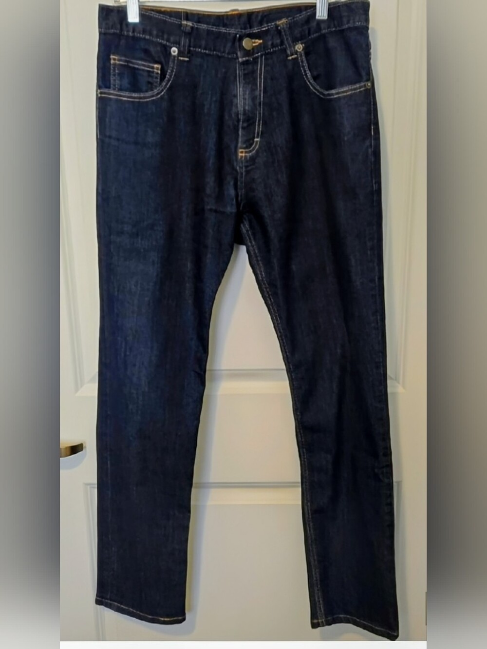 Dearborn Denim Men's Dark Blue Straight-Leg 78% Cotton Jeans 34